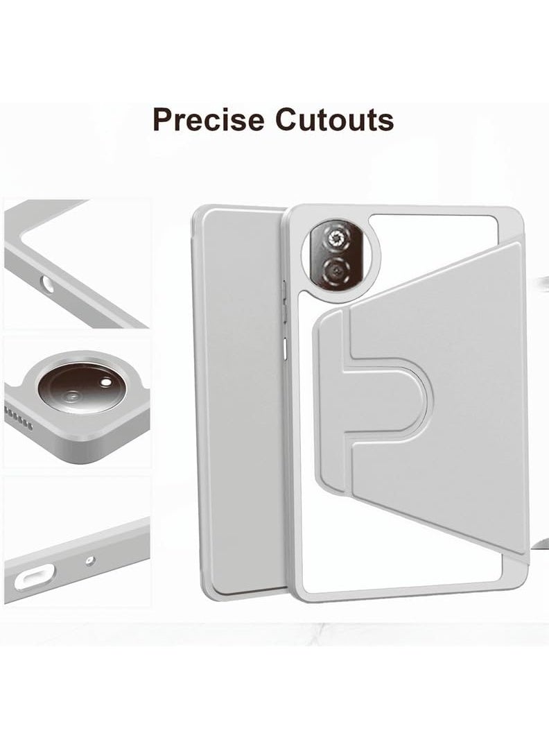 Compatible with Honor Pad X7 8.7 inch 2025 Case with Pen Holder, 360 Degree Swivel Stand Folio Flip Smart Tablet Cover For Honor Pad X7 8.7'' (Gray) - Image 2
